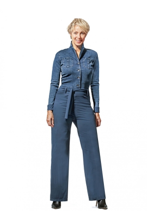 ZIP73 ZIP73 w22/722/09 jumpsuit jeans Jumpsuit 03 donker blauw