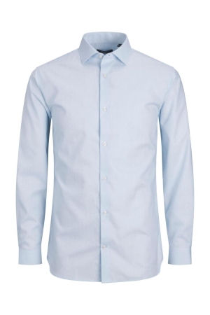 J&J Premium J&J Premium jprblaparker shirt l/s noos Overhemd cashmere blue slim fit