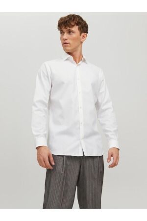 J&J Premium J&J Premium jprblaparker shirt l/s noos Overhemd white slim fit