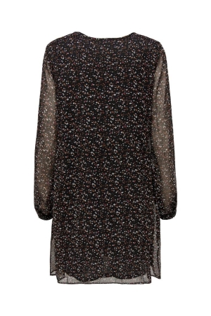Only Only onlriley l/s v-neck button dress ex ptm Jurk black elodie