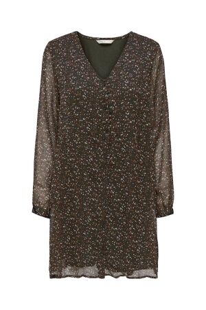 Only Only onlriley l/s v-neck button dress ex ptm Jurk rosin elodie