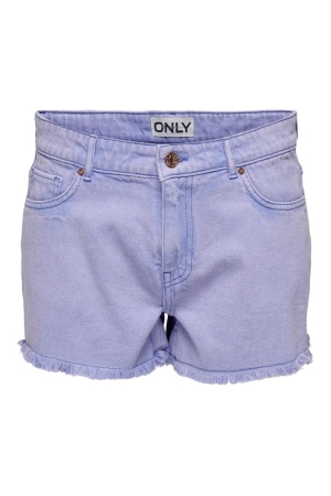 Only Only onlyori mw acid raw shorts pnt Korte broeken deep periwinkle acid wash