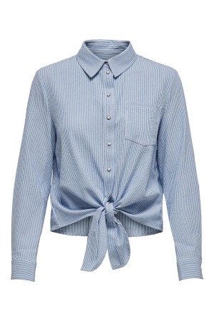 Only Only onllecey ls knot shirt noos wvn 15195910 Blouse cloud dancer medium blue